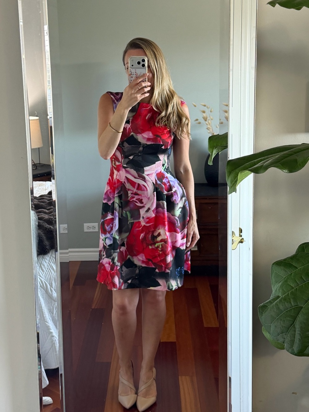 Vince Camuto Floral Scuba Dress Size 6